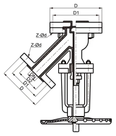 衬氟下展式放料阀