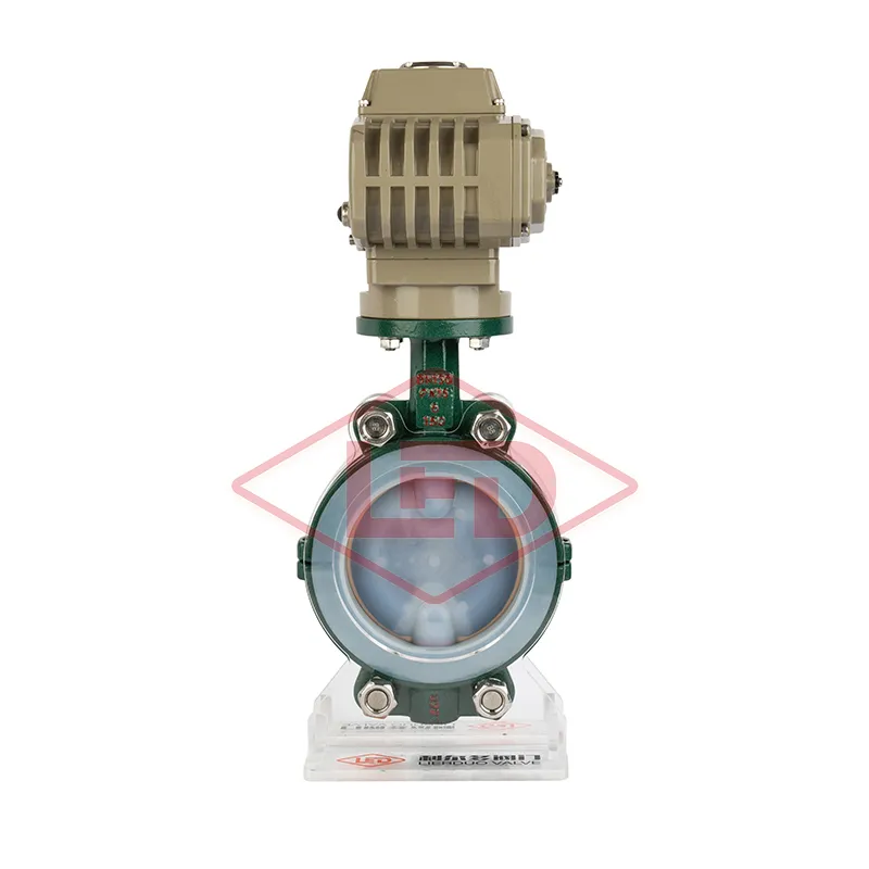 电动衬氟对夹式蝶阀