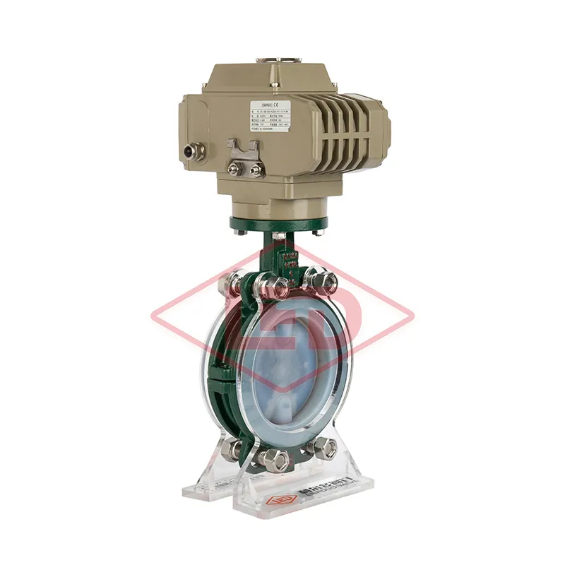 电动衬氟对夹式蝶阀