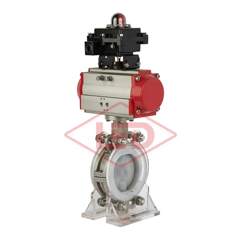 气动衬氟对夹式蝶阀